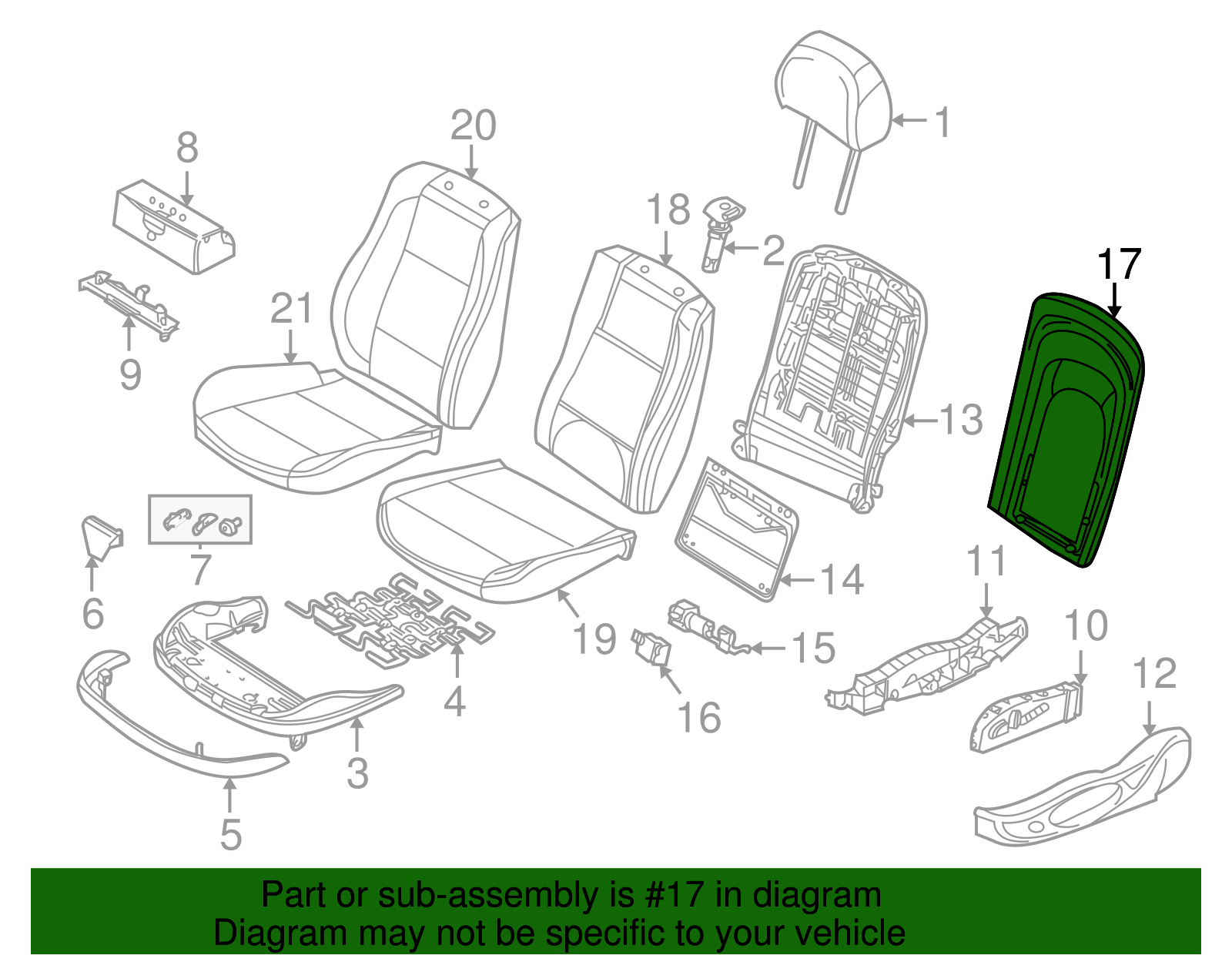 Seat Back Panel - BMW (52-10-7-057-746)