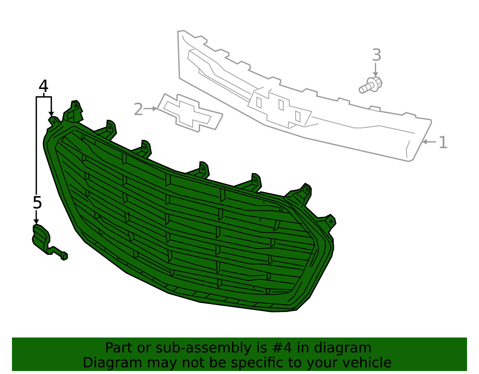 Front Lower Grille 42537706 | TascaParts.com