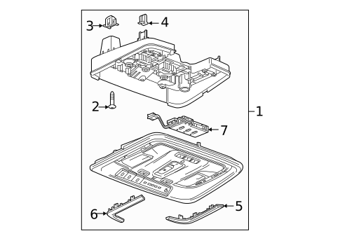 Overhead Console for 2022 Chevrolet Silverado 1500 LTD #0