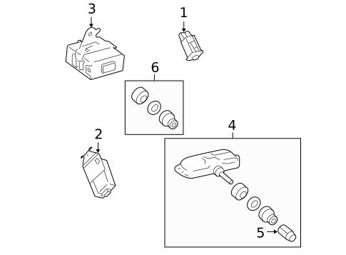 Tire Pressure Monitor Components for 2012 Toyota Corolla #0