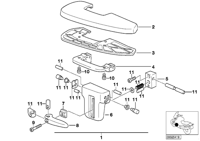 71607652654 - : Clamp Plate - Re/ Chrom for BMW-Motorrad Image