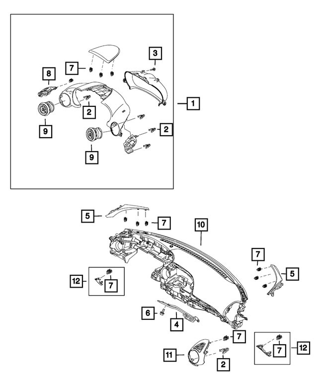 6JW39U0DAA - : Instrument Cluster Bezel for Mopar Image