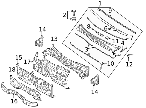 Cowl for 2013 Hyundai Equus #0