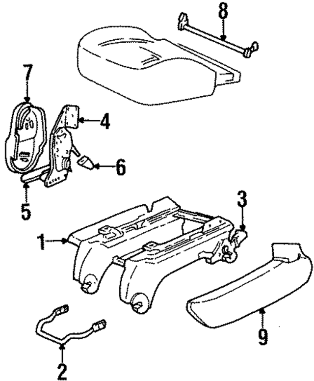 F58Z16624C13FFF - Body: Seat Back Recliner Adjustment Handle for Ford Image