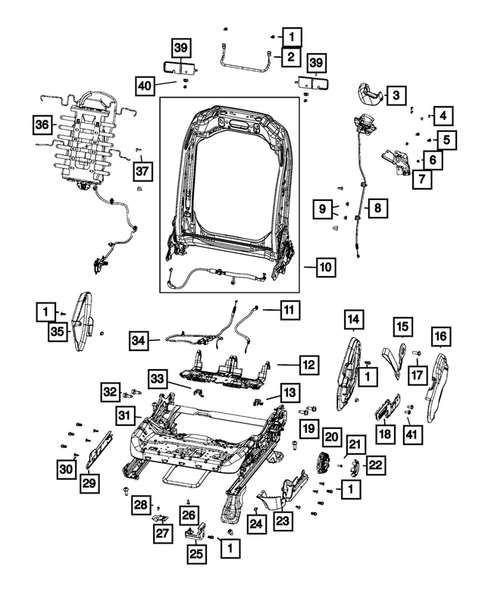 Front Seats - Adjusters, Recliners, Shields and Risers for 2019 Jeep Wrangler #4