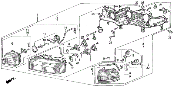 Headlight for 1994 Acura Vigor #0