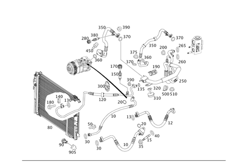 Refrigerant Line Routing for 2012 Mercedes-Benz E 63 AMG&reg; #0