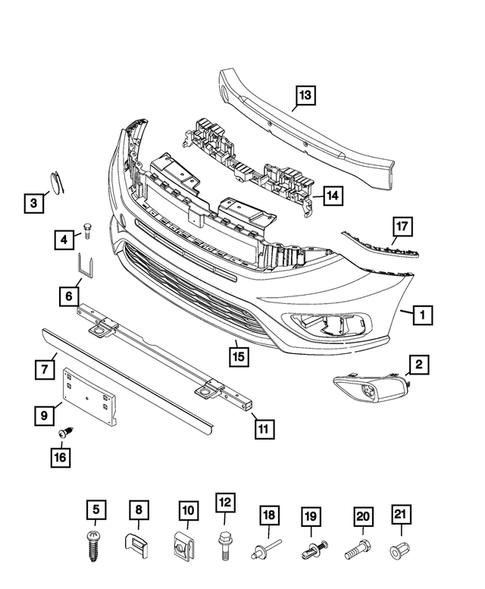 Front Bumper and Fascia for 2015 Ram ProMaster City #0