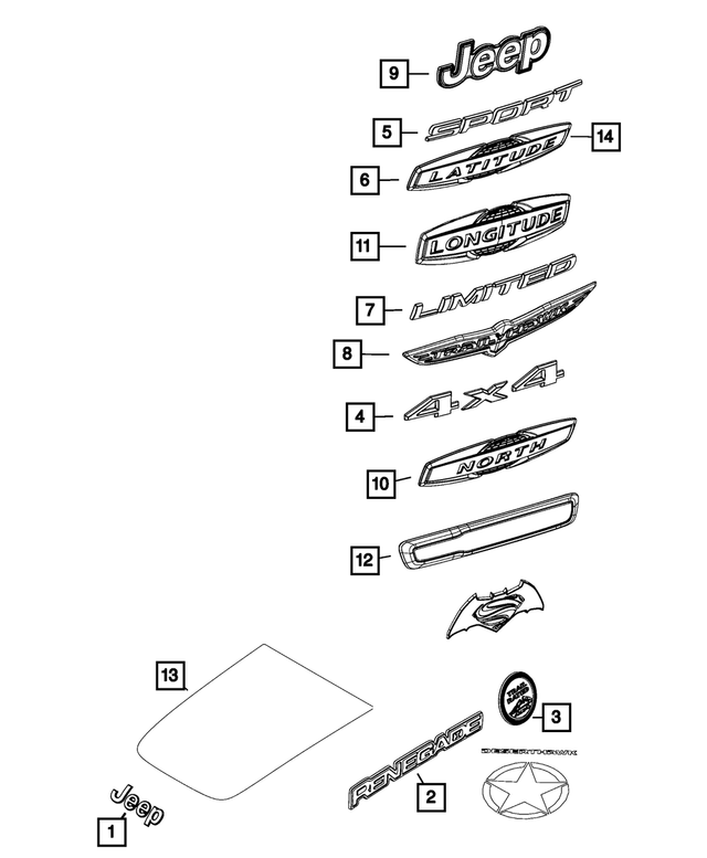 68381829AA - Exterior Ornamentation: Nameplate for Mopar Image image