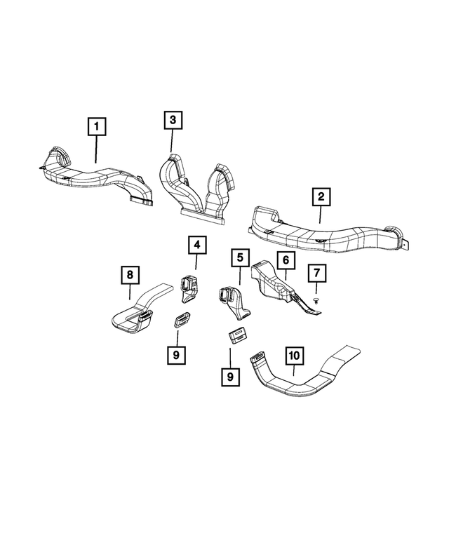 5YJ77LXHAA - Air Conditioners and Heaters: Center Distribution Duct for Mopar Image