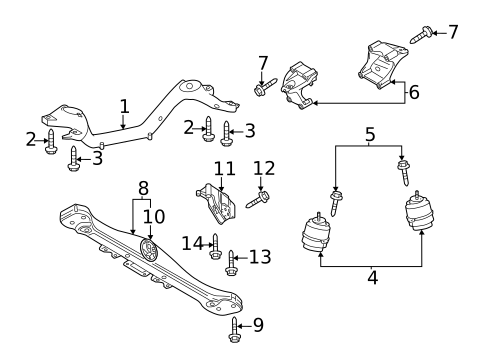 Engine & Trans Mounting for 2015 Volkswagen Touareg #1