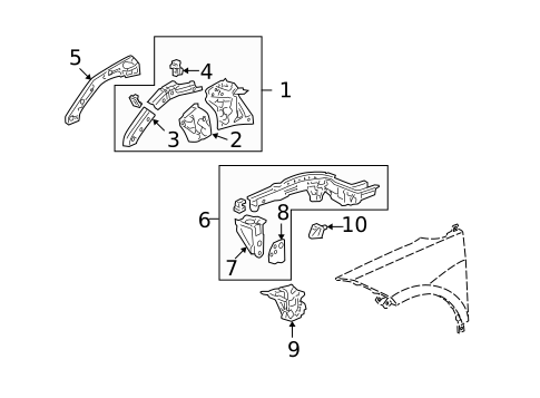 Structural Components & Rails for 2009 Acura RDX #0