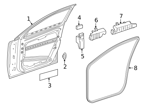 Door & Components for 2020 Mercedes-Benz GLA 45 AMG&reg; #0