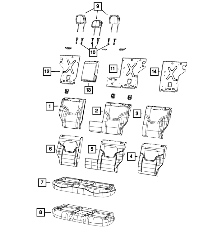 6AM05PS4AA - : Rear Seat Cushion Cover for Mopar Image