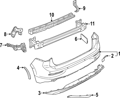 Bumper & Components - Rear for 2023 Volkswagen Golf R #0