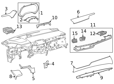 Instrument Panel Components for 2025 Toyota Sienna #0