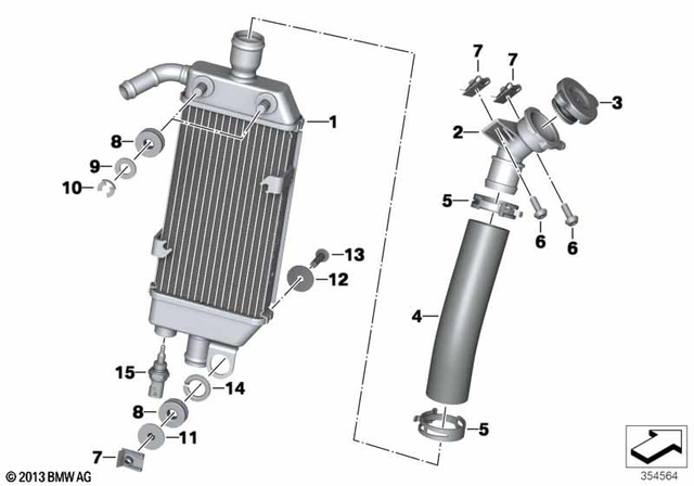 17118543381 - Cooling: Radiator -  for BMW-Motorrad Image image