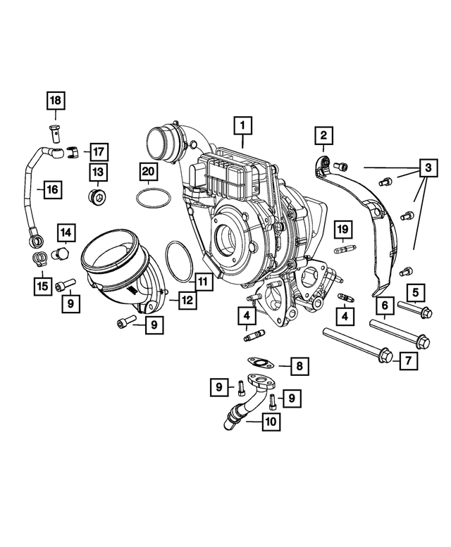 R8211213AD - 3.0L Turbo Diesel; Engine: Turbocharger, Remanufactured for Mopar Image
