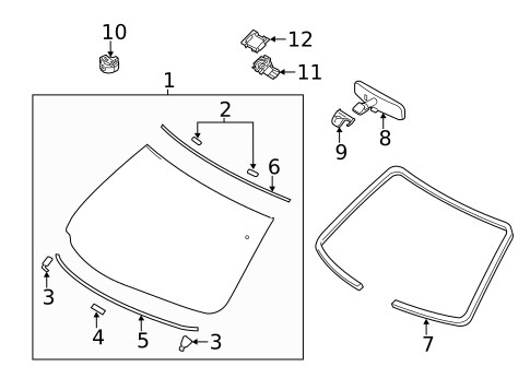 Glass - Windshield for 2014 INFINITI Q70 #0