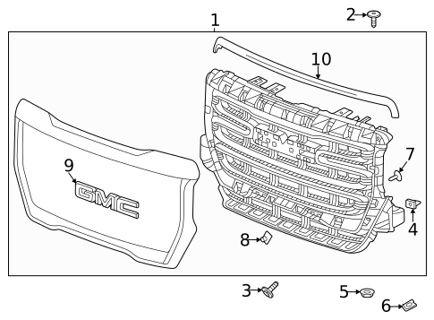 Grille & Components for 2022 GMC Canyon #0
