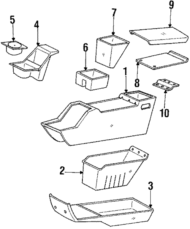 FOTZ98045A36D - Body: Console Panel for Ford: Bronco II, Explorer Image