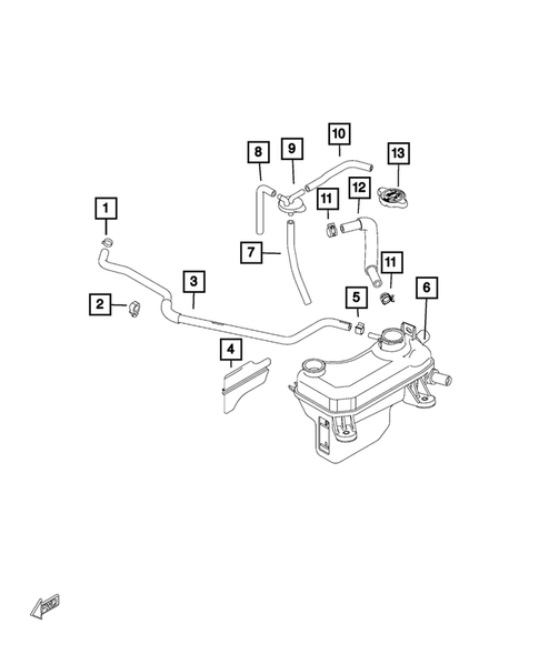Engine Coolant Reservoir (Bottle) for 2019 Fiat 124 Spider #0