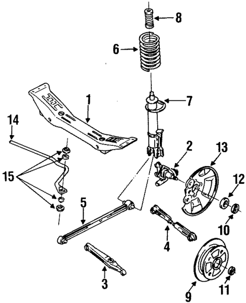 Stabilizer Bar & Components for 1991 Mercury Capri #1