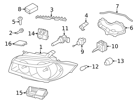 Headlamp Components for 2012 BMW 128i #0