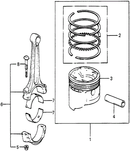 Piston - Connecting Rod for 1984 Honda Accord #0