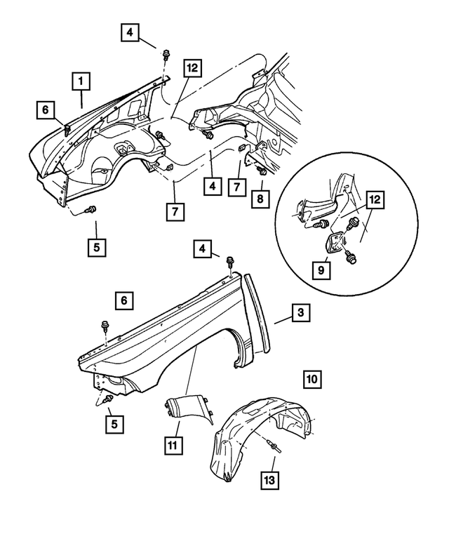 55255031AD - Body Sheet Metal Except Doors: Fender, Left for Mopar Image
