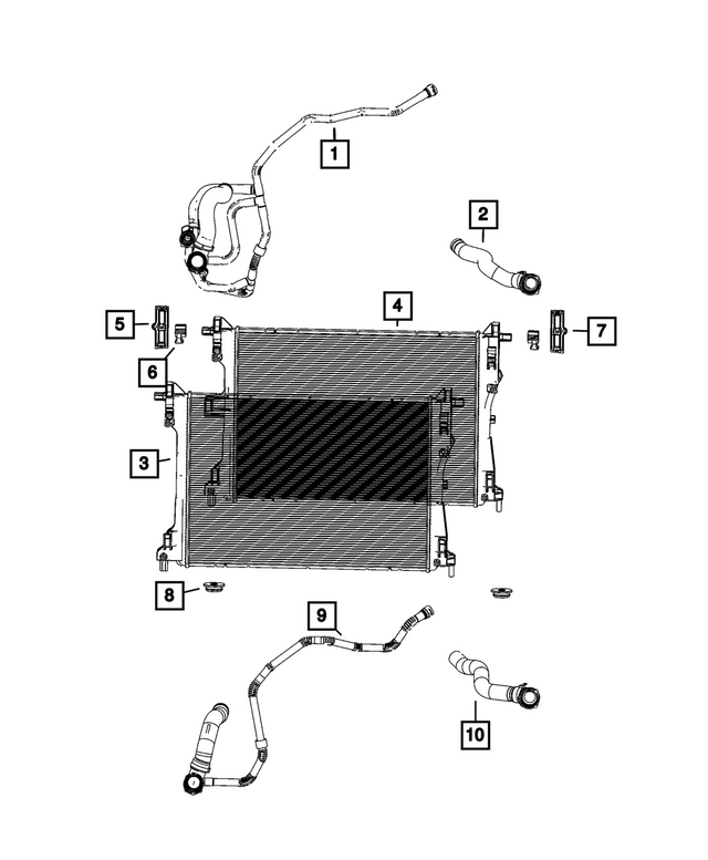 68457421AA - Cooling: Radiator Outlet Hose for Mopar Image