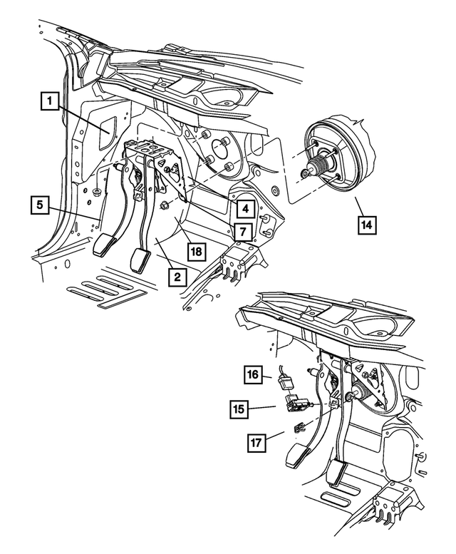 4860035AA - Clutch: Brake Pedal Bracket for Mopar Image