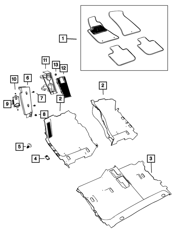 55197482AB - Interior Trim: Footrest Support, Left for Mopar Image