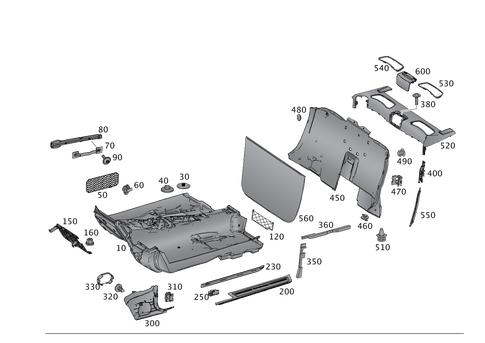 Trim At Front Wall Pillar, Floor and Rear Panel for 2019 Mercedes-Benz SLC43 AMG #0