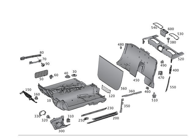 1726801435 - Interior Equipment: Cover Rail for Mercedes-Benz: SLC300, SLC43 AMG, SLK250, SLK300, SLK350, SLK55 AMG Image