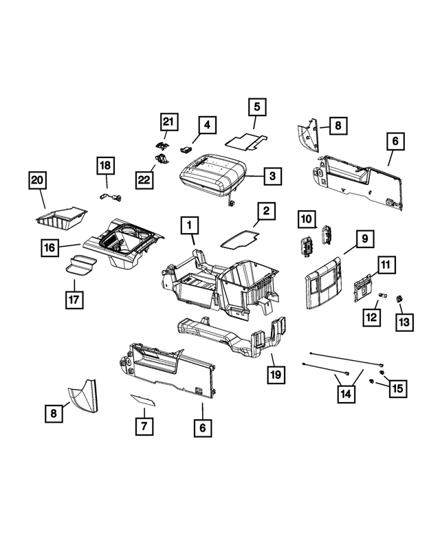 68199109AB - Interior Trim: Floor Console Mat for Mopar Image