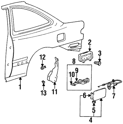 Fuel Door for 1999 Hyundai Accent #0