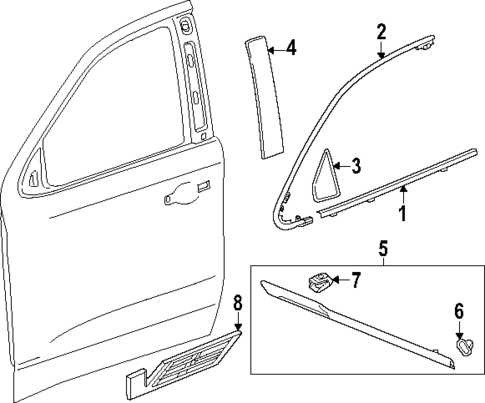 Exterior Trim - Front Door for 2025 Cadillac Escalade #0