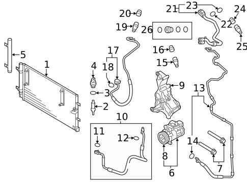 Condenser, Compressor & Lines for 2010 Audi S4 #0