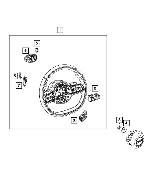 7TK02LXHAA - Steering: Steering Wheel for Mopar Image
