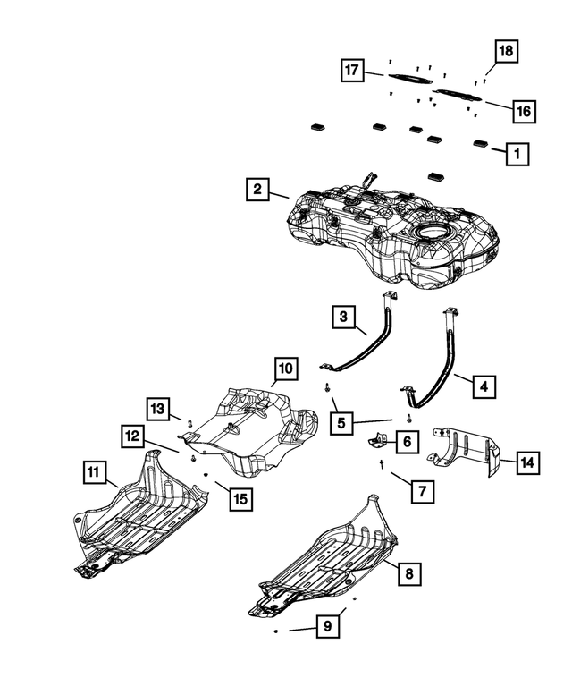 68368222AE - Fuel and Accelerator Pedal: Fuel Tank for Mopar Image