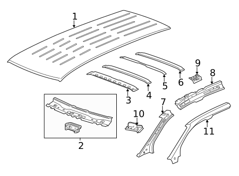 Roof & Components for 2011 GMC Acadia #0