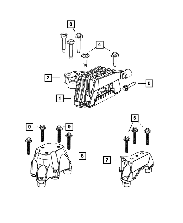 6510694AA - 2.4L Gas; Engine: Hex Head Bolt And Coned Washer, Mounting for Mopar Image image