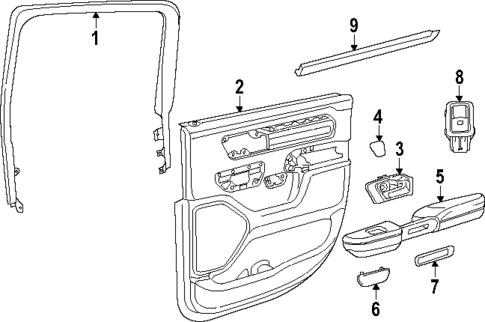 Interior Trim - Rear Door for 2025 Ram 1500 #1
