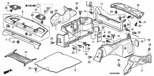 Rear Tray - Trunk Side Garnish for 2007 Honda Accord #0