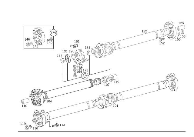 1244100321 - Propeller Shaft: Propeller Shaft for Mercedes-Benz: 500E Image image