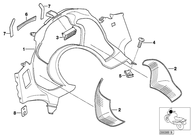 46632347626 - : Gasket Right              for BMW-Motorrad Image