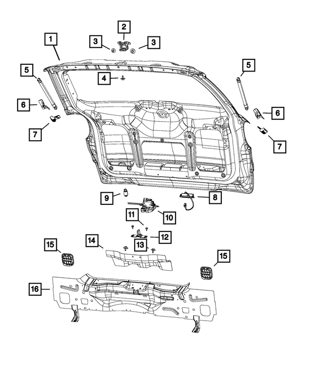 68279716AA - Body Sheet Metal Except Doors: Liftgate Hinge for Mopar Image