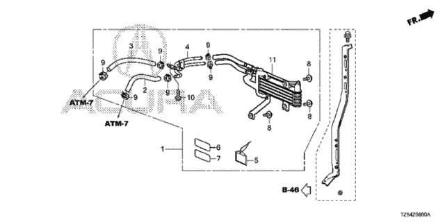 ATF Cooler Kit (1) for 2014 Acura MDX #0