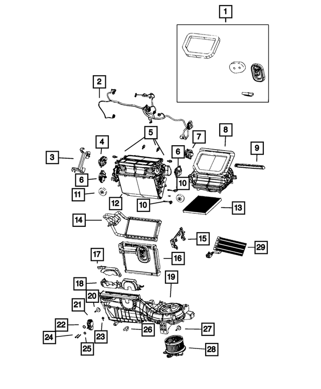 « 68541153AA – Air Conditioners and Heaters : Répartition Boitier pour Mopar Image »